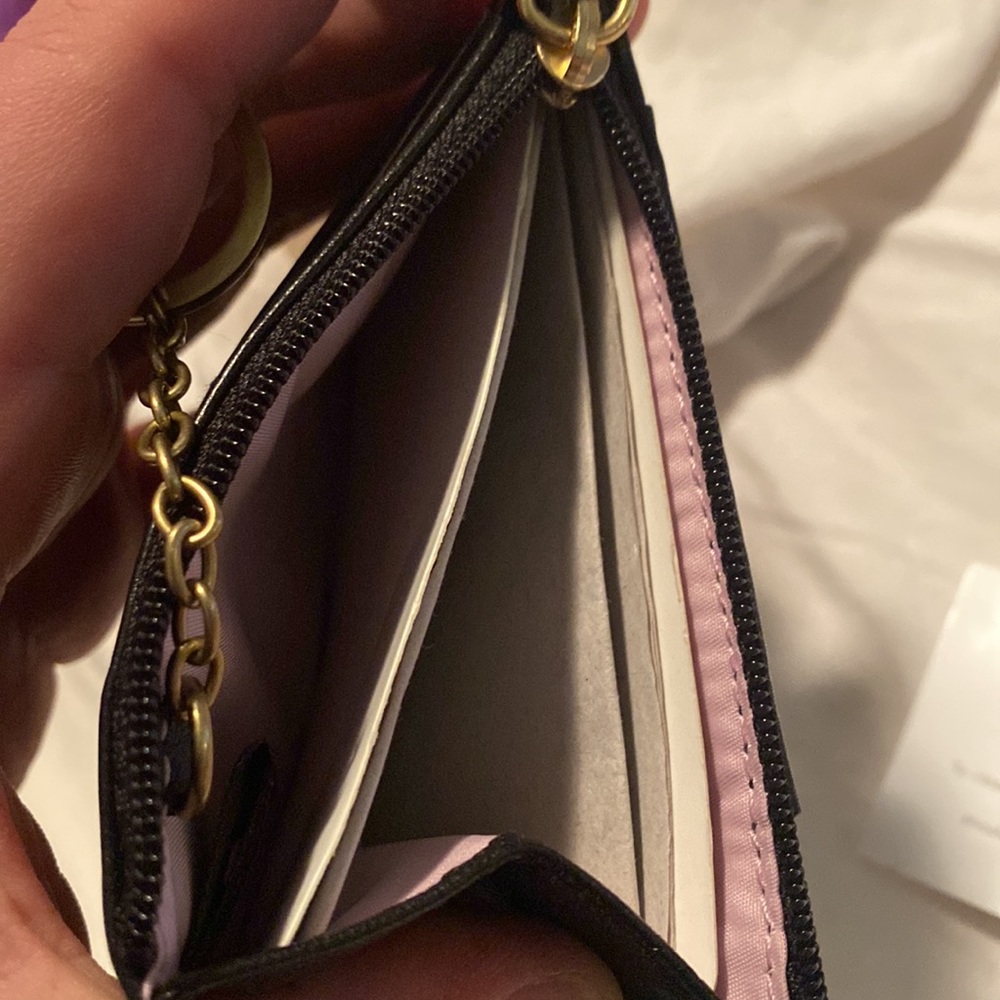 NWT Coach black leather mini credit card wallet - Picture 5 of 6